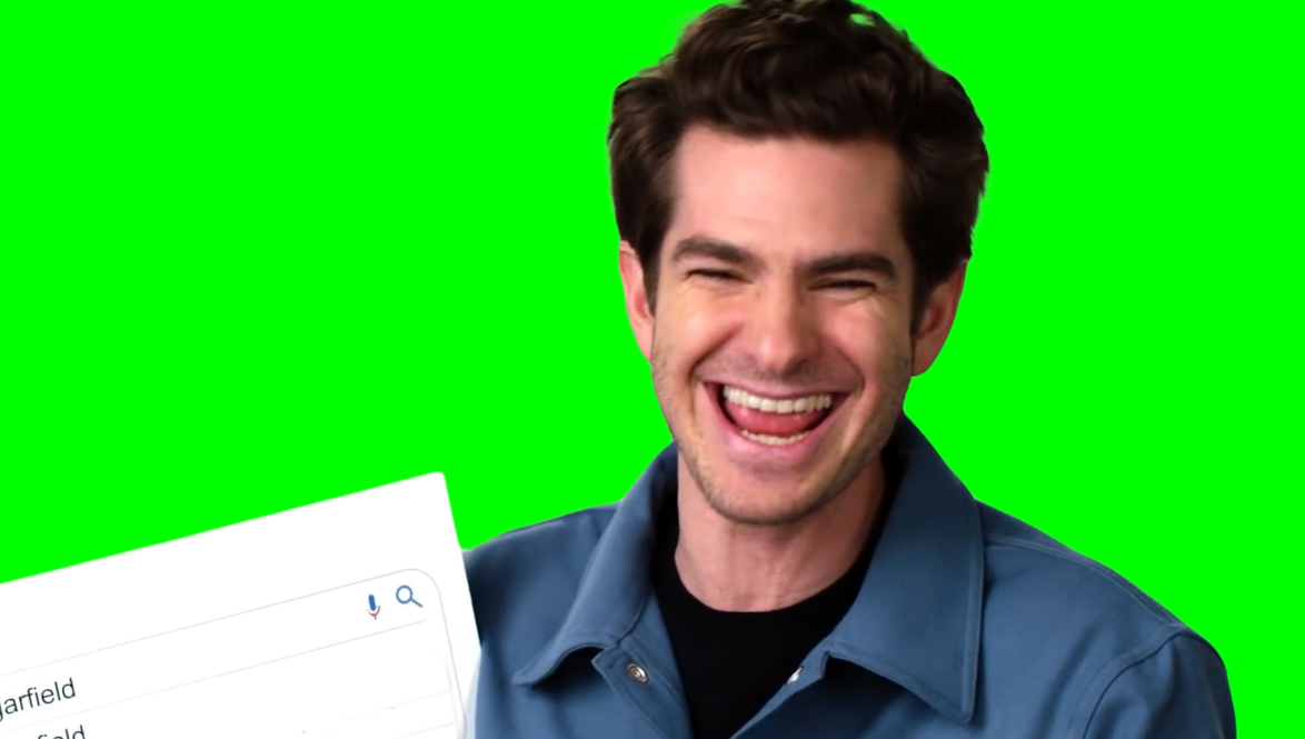 Andrew Garfield Weird Laugh During Interview Green Screen Creatorset