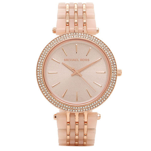 michael kors rose gold and pink watch