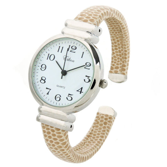 2Tone Metal Band Small Size Bangle Cuff Watch for Women