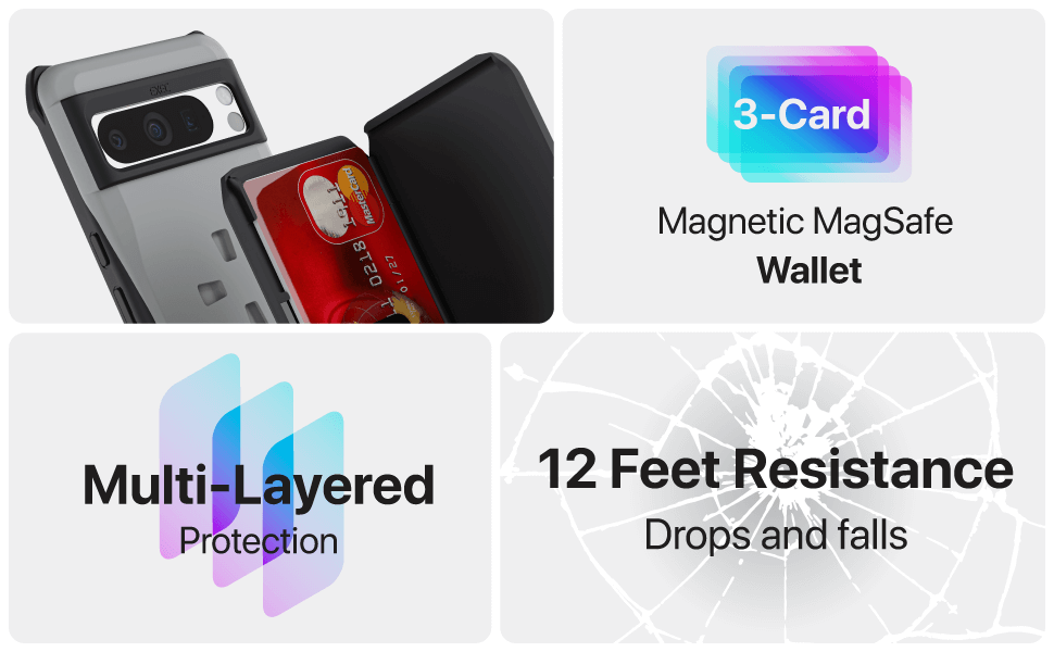 Pixel 8 Pro Card Holder Case Magnetic Wallet