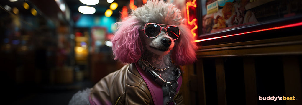 A dog with shiny and beautiful fur