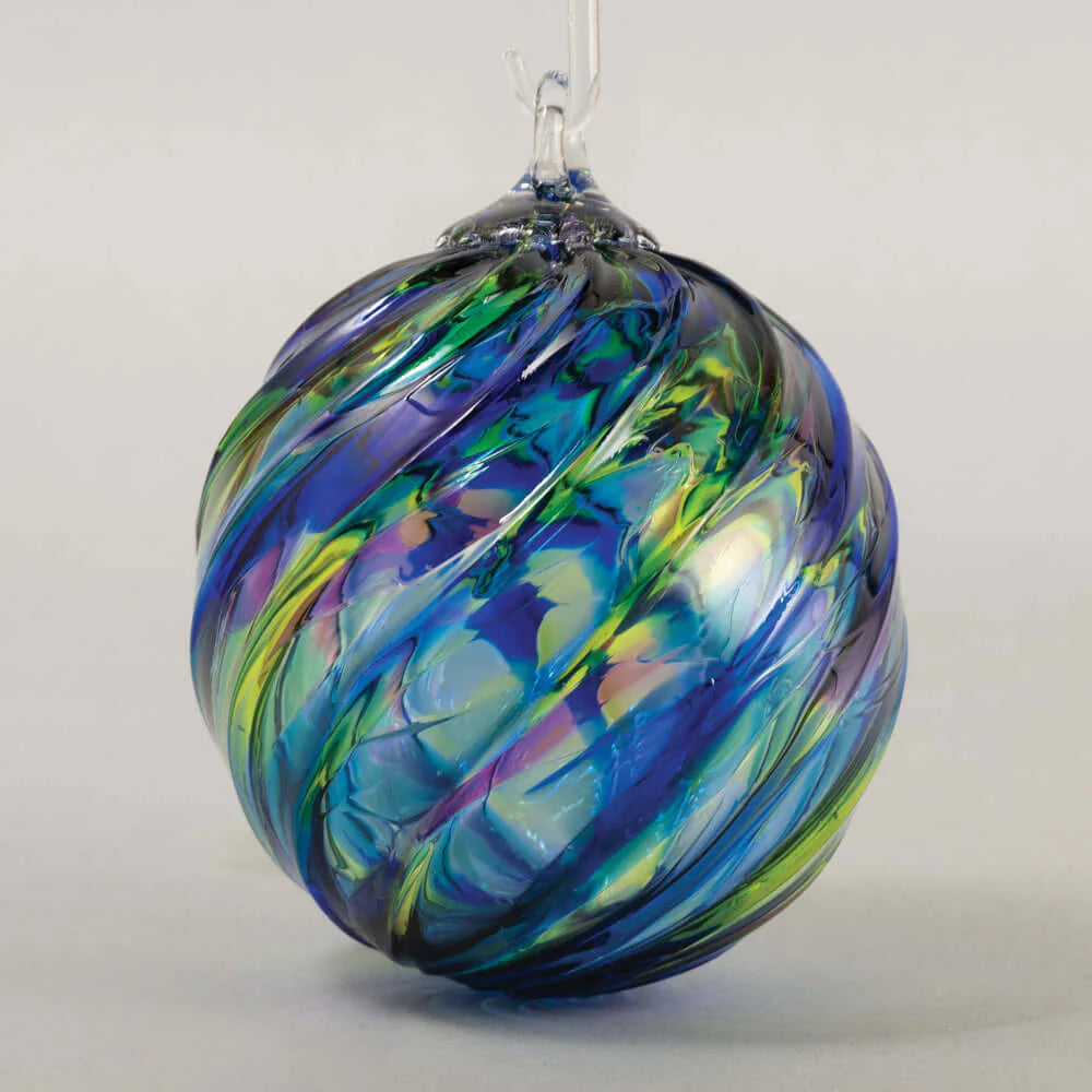Glass Eye Studios "Blue Mosaic Twist" Ornament