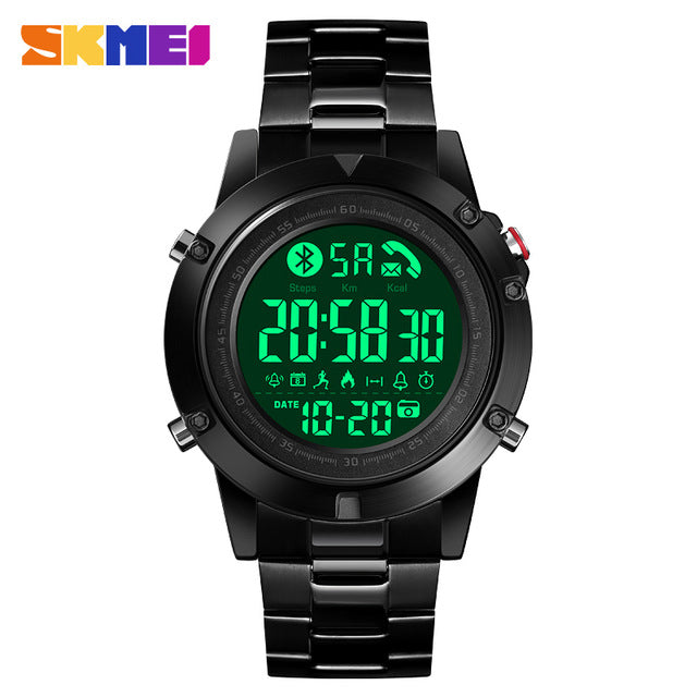 skmei fashion men's smart watch bluetooth digital sports wrist watch waterproof