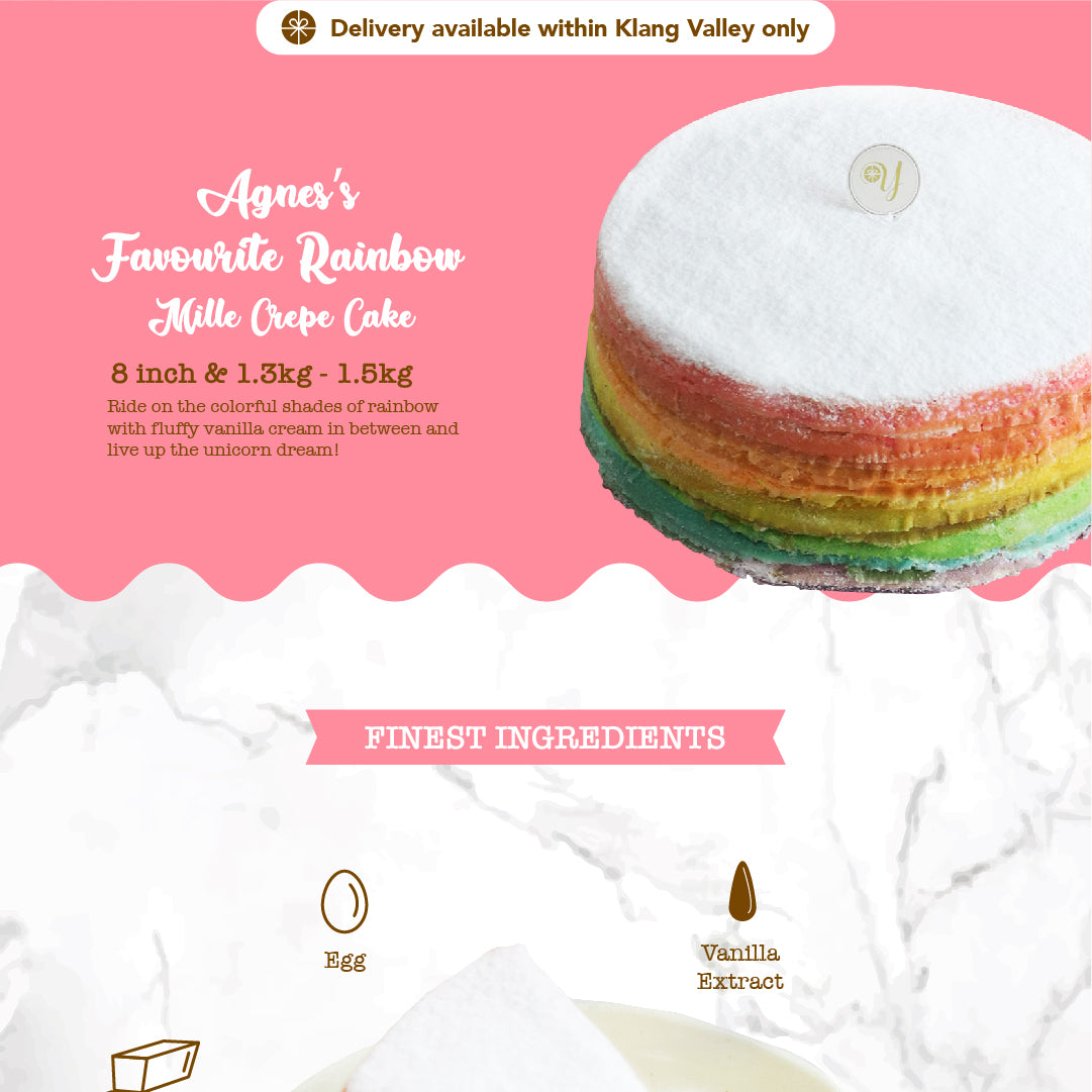 Agnes's Favourite Rainbow Mille Crepe Cake