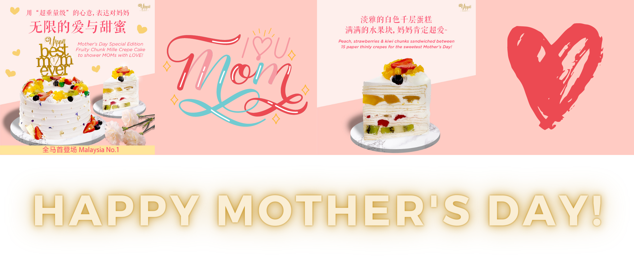 Mother's Day Fruity Chunk Mille Crepe Cake