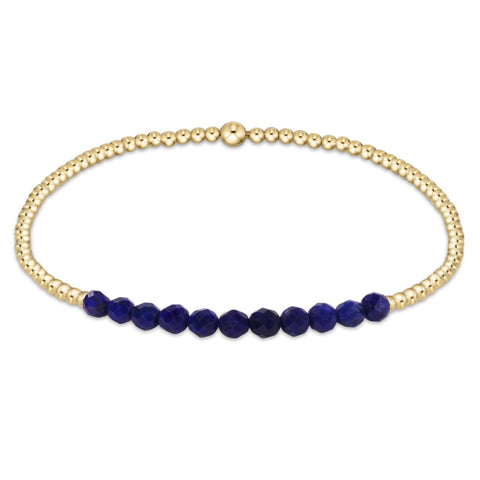 Gold Bliss 2mm Bead Bracelet - Lapis