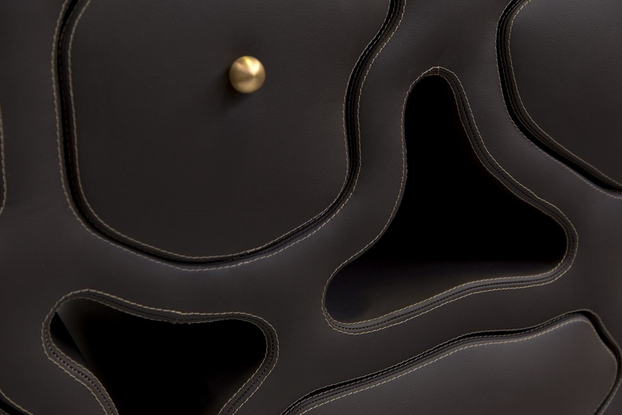 leather cabinet | dark brown