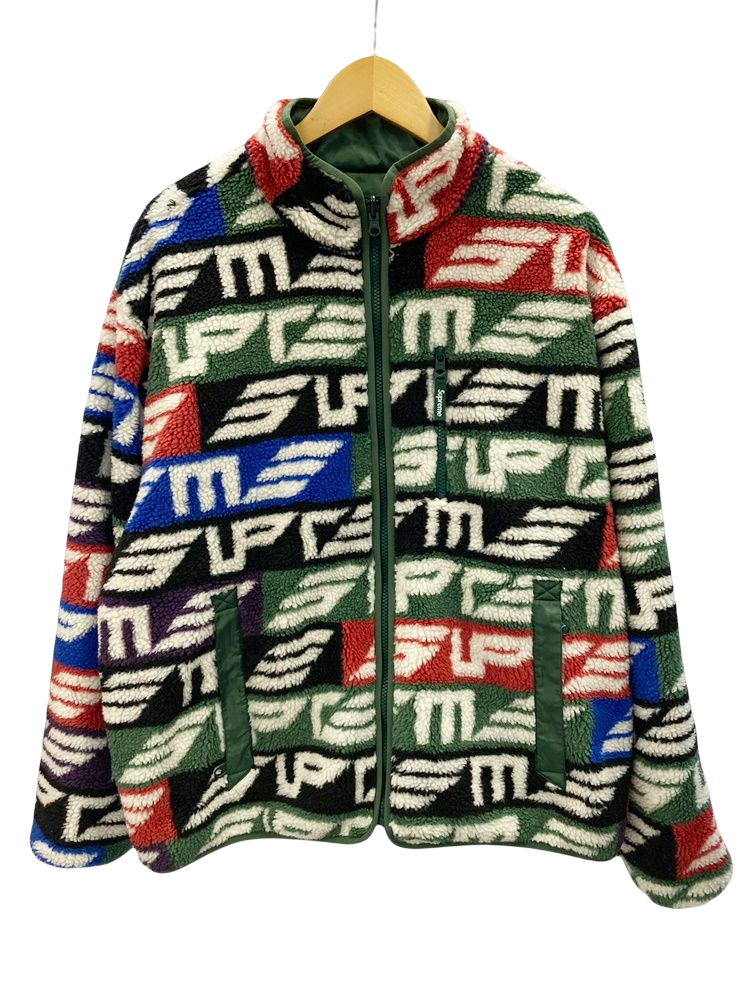 シュプリーム SUPREME Geo Reversible WINDSTOPPER Fleece Jacket Multicolor 22AW  ジオメトリック リバーシブル ウィンドストッパー フリース グリーン系 緑 マルチカラー系 ロゴ ジャケット 総柄 マルチカラー Lサイズ