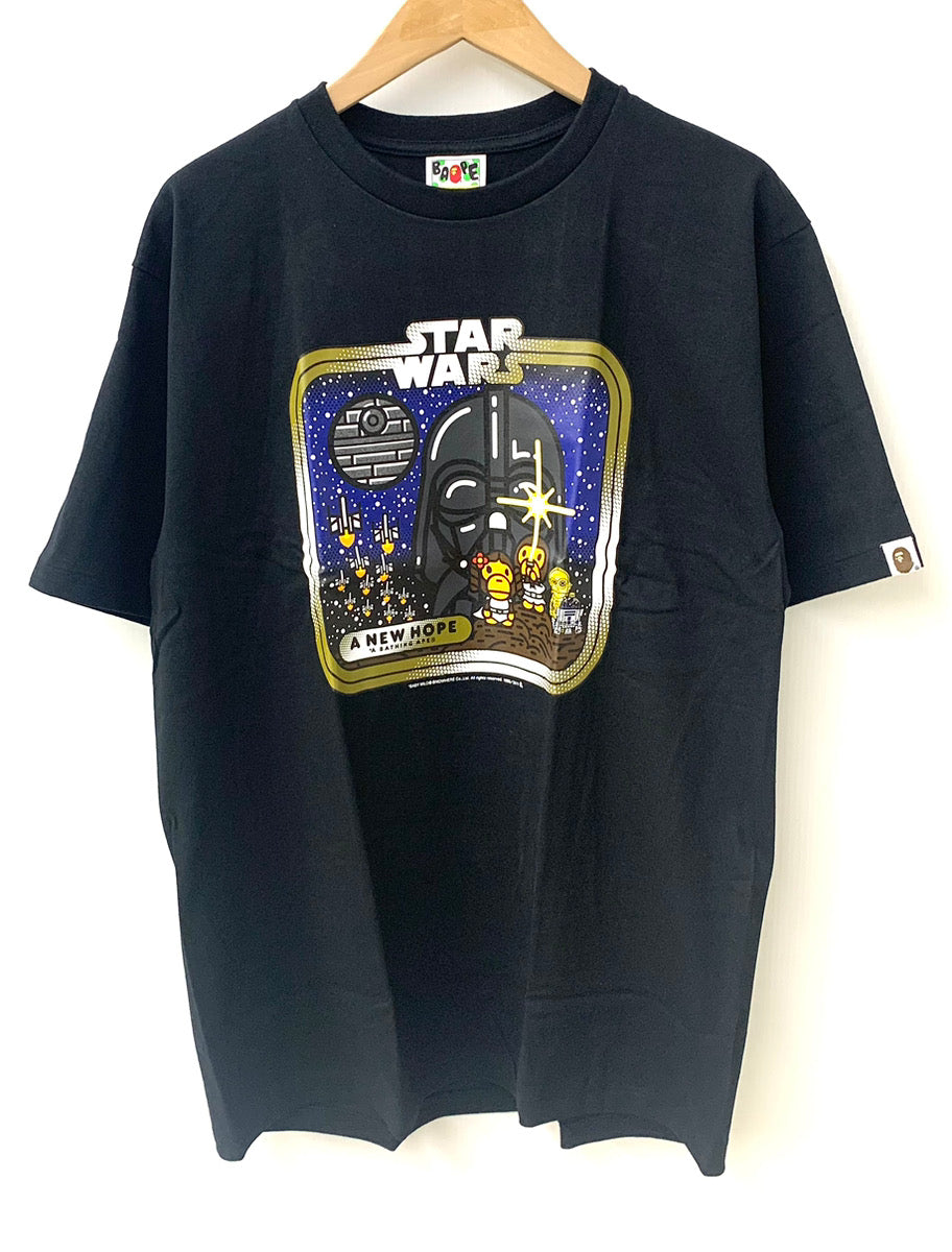 アベイシングエイプ A BATHING APE ベイプ BAPE スターウォーズ STAR WARS マイロ milo ダースベイダー Tシャツ ロゴ  ブラック LLサイズ 201MT-1624