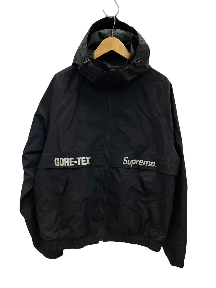 シュプリーム SUPREME GORE-TEX Court Jacket 18AW ゴアテックス ナイロンジャケット ブラック系 黒 ジャケット ロゴ  ブラック Lサイズ 101MT-1468