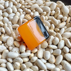 Chunky Acrylic Statement Ring - Tangerine Square - Artistic Fusion Craft Studio