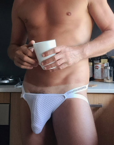 Men's mesh jockstrap with rear crossover