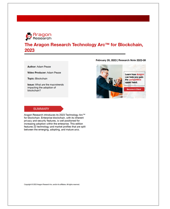 2023-08 The Aragon Research Technology Arc™ for Blockchain, 2023