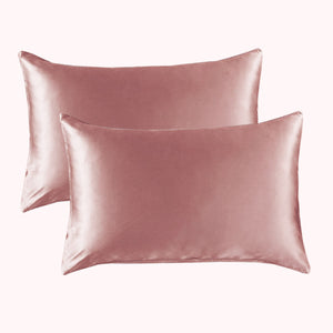 RISE Essential Satin Pillowcase - Soft Rose (2 Pack)