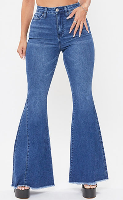 Junior High-Rise Extreme Flare Jean Made with Recycled Fiber