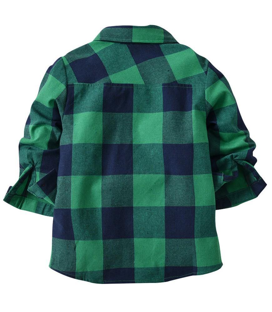 Boys Outfit Set Green Plaid Shirt With Bow Tie Red Suspender Trousers ...