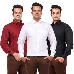 Attractive Men's Formal Blend Cotton Shirts Combo Pack of 3