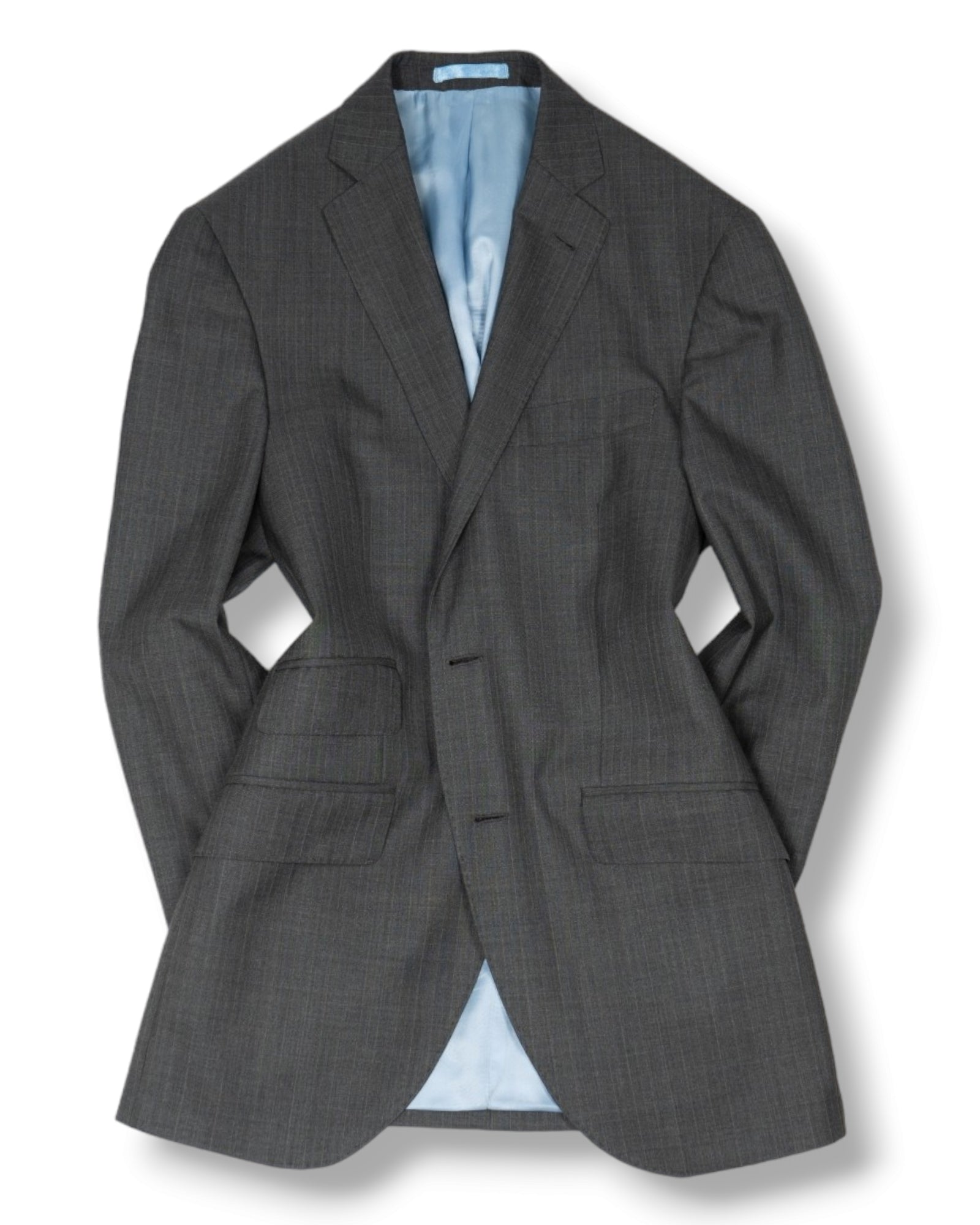 Image of Hackett - Grey Herringbone Wool Suit 48