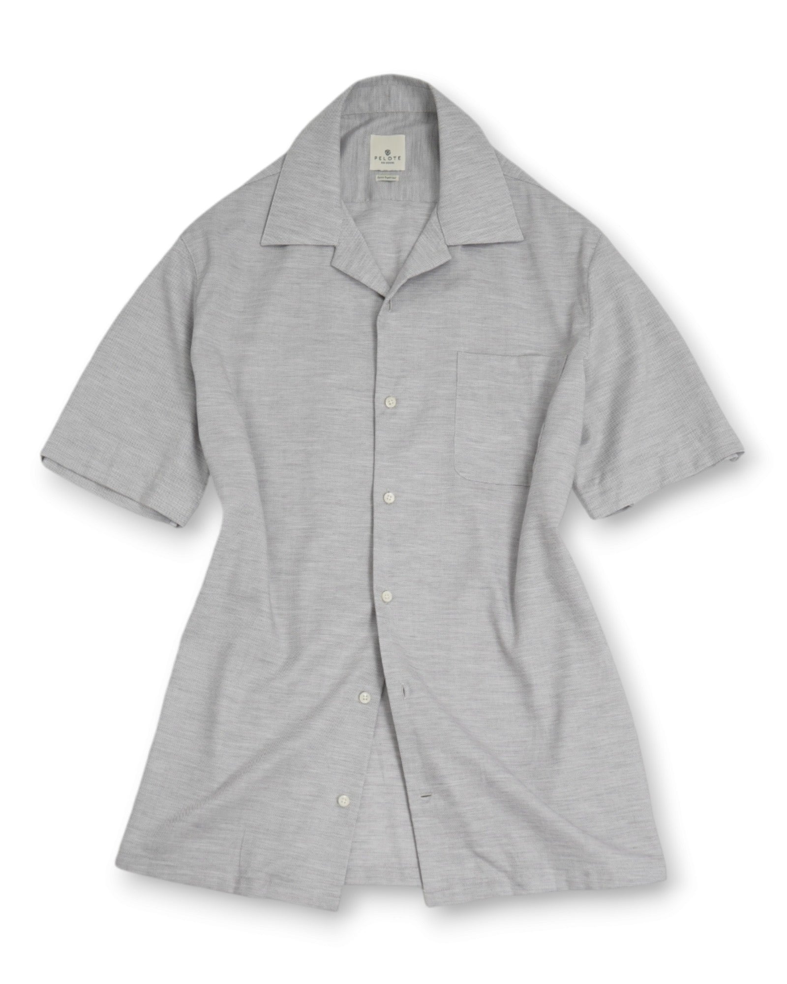 image of Pelote - Grey Tailored Short Sleeve Shirt L