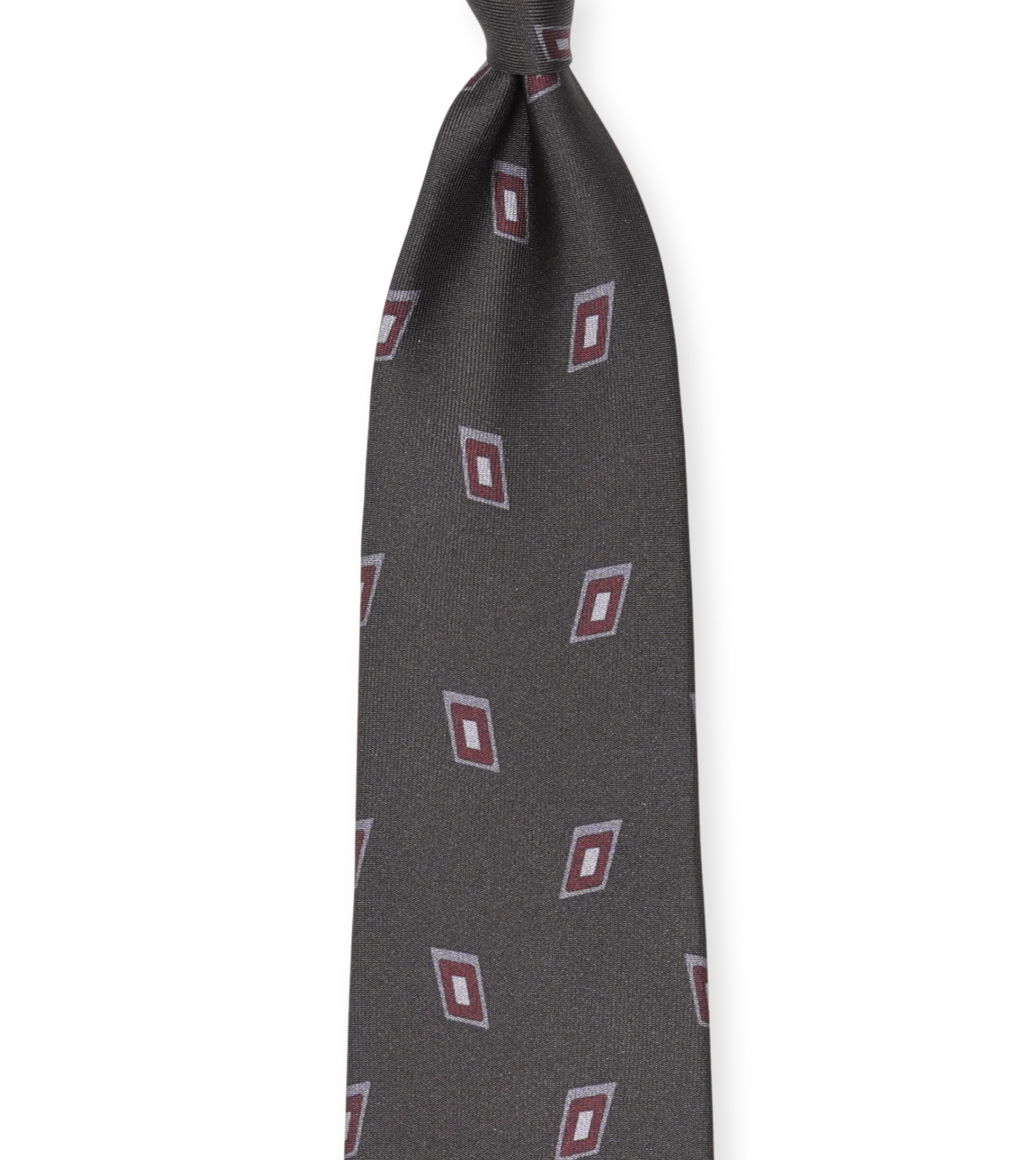 image of Barba Napoli - Dark Brown Diamond 5-Fold Silk Tie