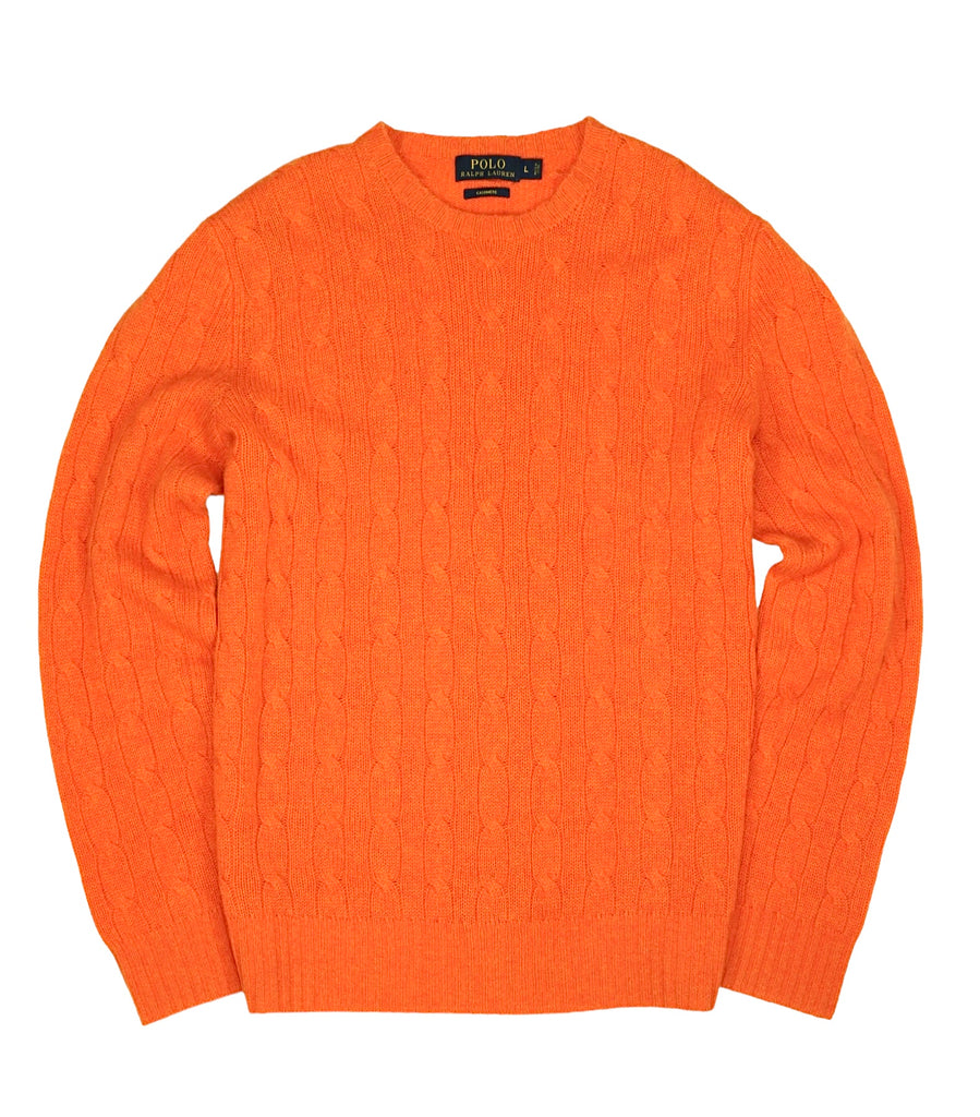 Polo Ralph Lauren - Orange Cable-Knit Cashmere Jumper L – Vangelis