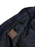 Eidos - Checked Navy Silk Tipo Sports Jacket 52