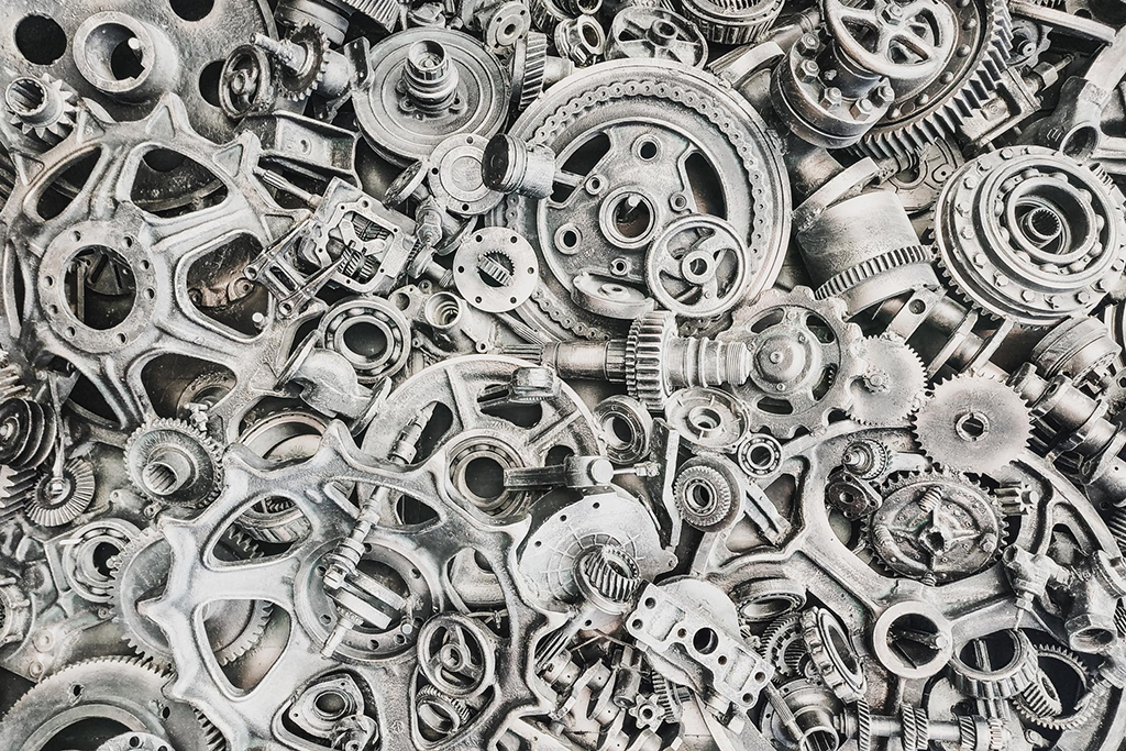 photograph of machine parts