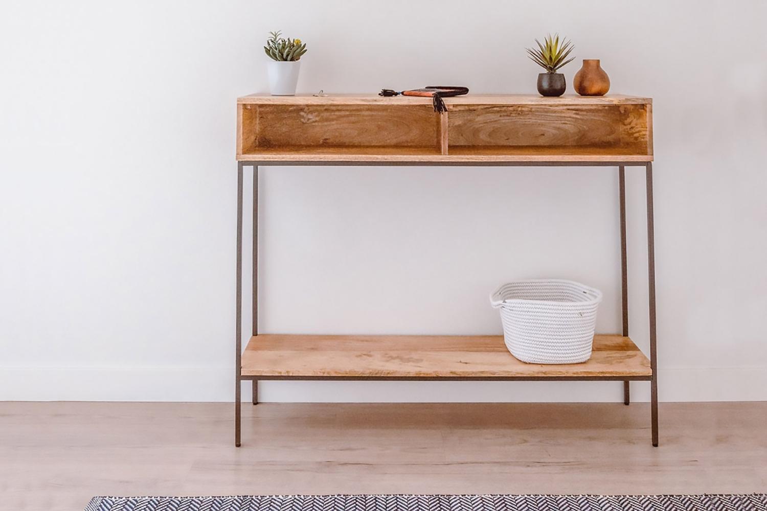 West Elm Inspired Console Table, Real Wood, Entryway Table 