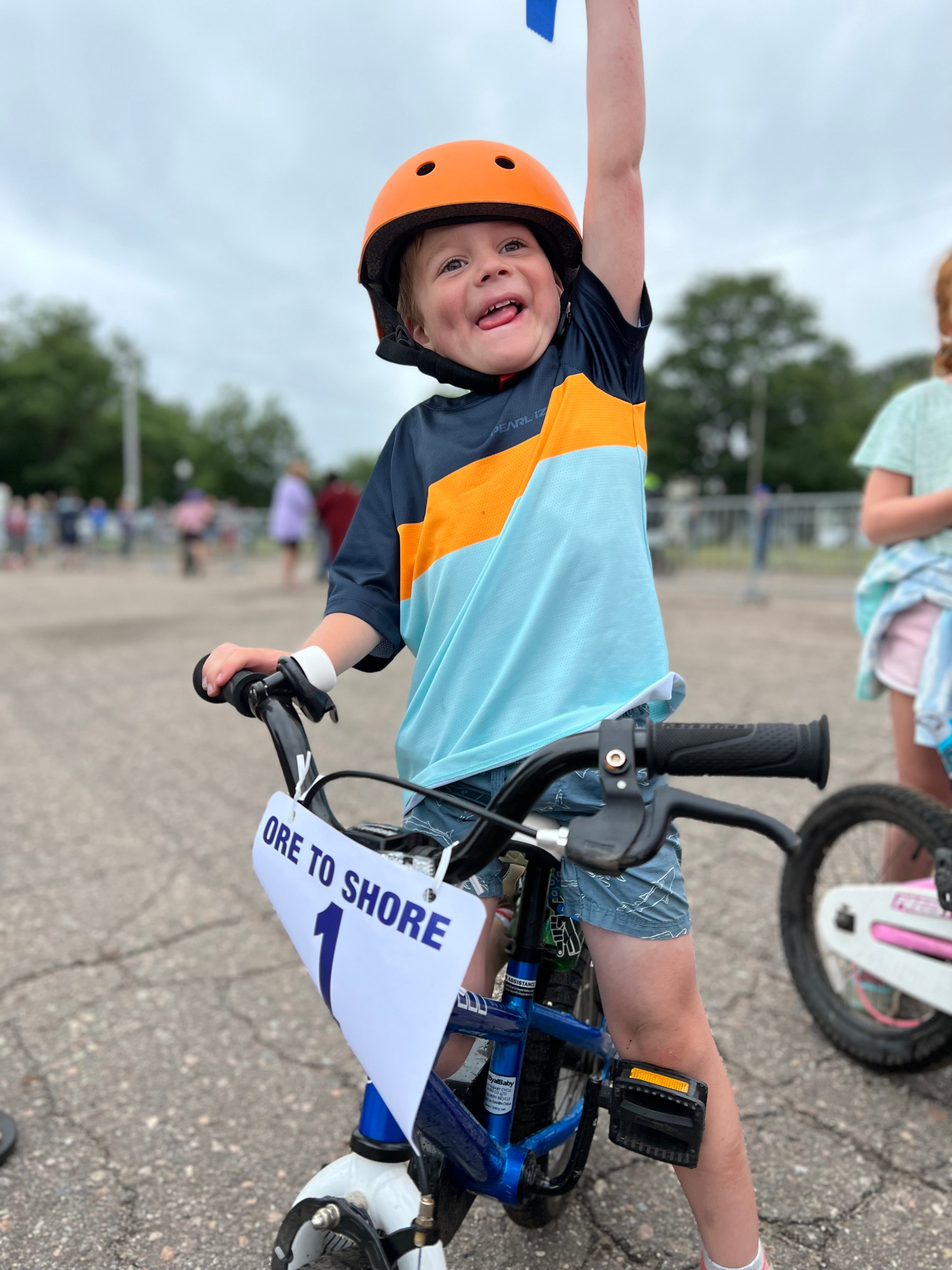 Child at the Ore to Shore Mountain Bike Race