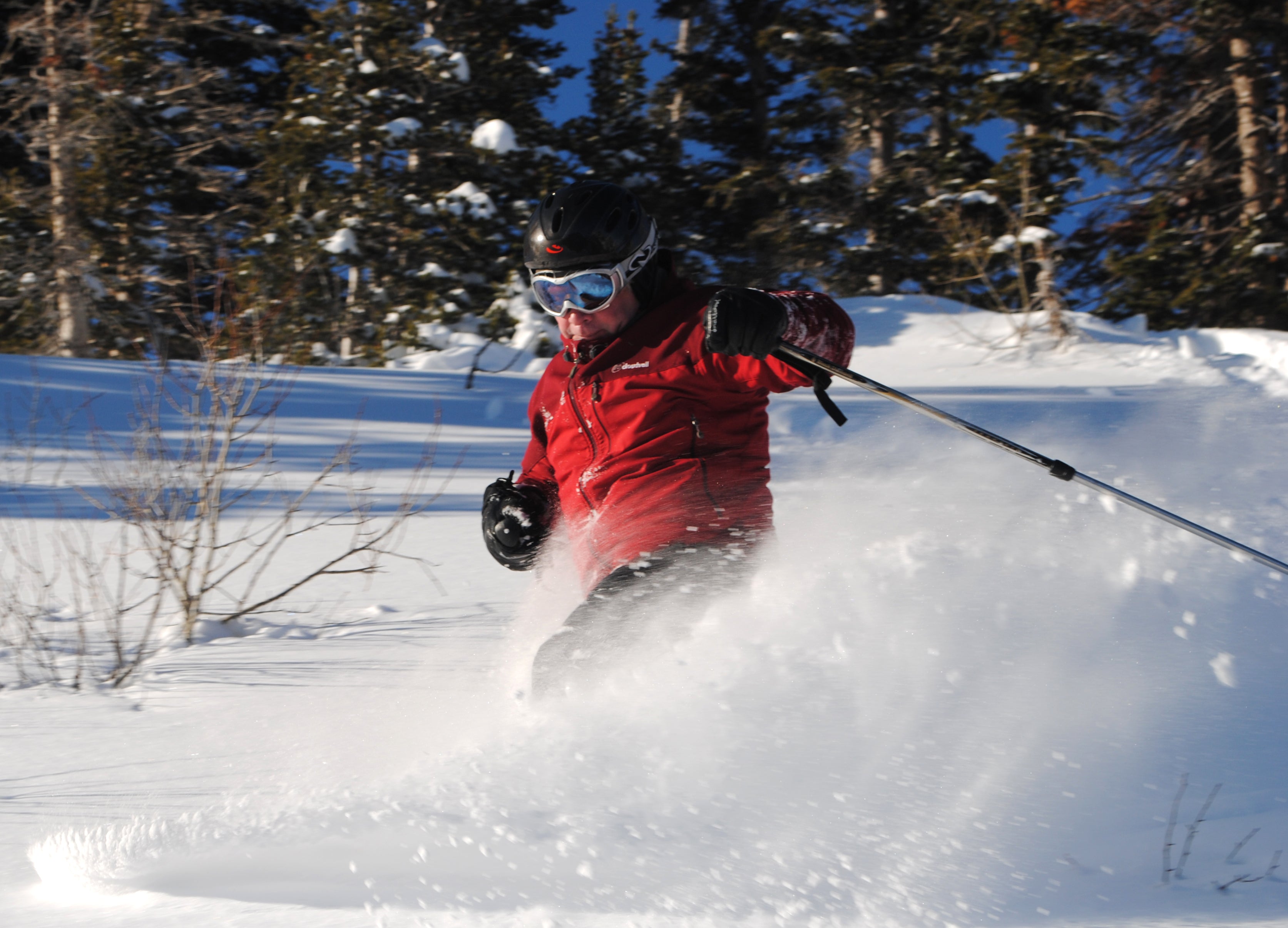 Arni Ronis skiing powser in the Upper Peninsula