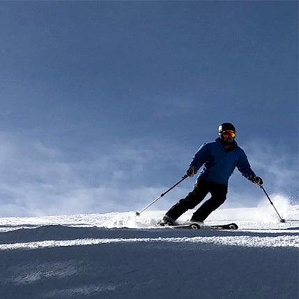 A bluebird day on groomed ski runs in the Upper Peninsula