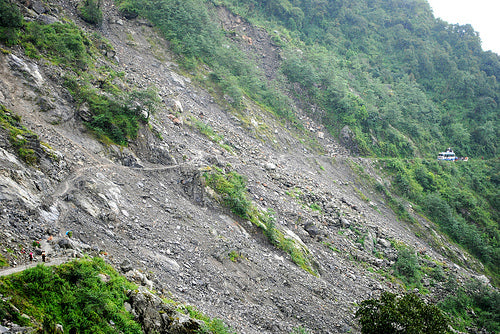 Bus on Himalayan Road