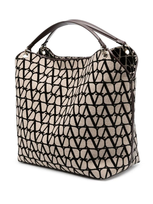 V Logo Signature Medium Toile Iconographe Tote Bag in Brown - Valentino  Garavani