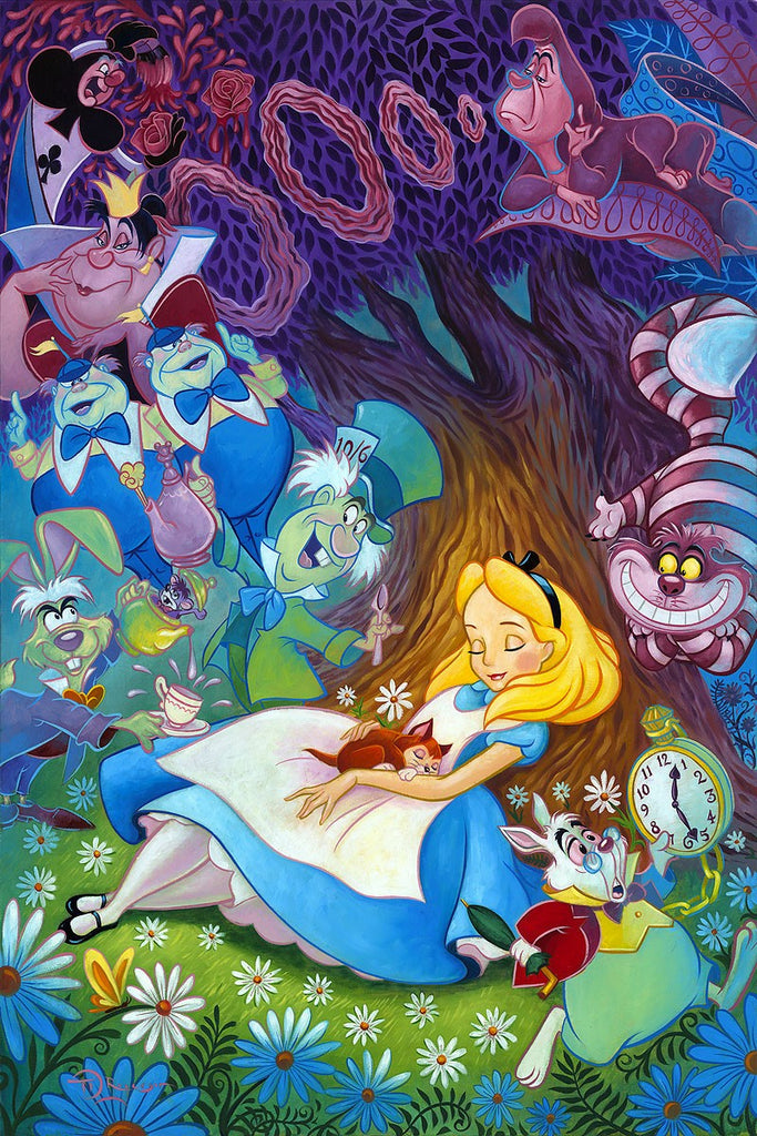 Alice in Wonderland ''Tea Time in Wonderland'' by Michelle St.Laurent  Framed Canvas Artwork – Limited Edition