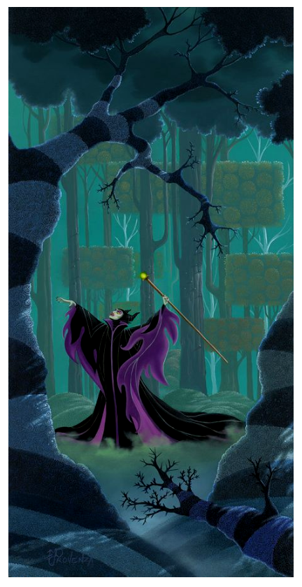 Michelle St Laurent Maleficent's Transformation From Sleeping Beauty  Hand-Embellished Giclee on Canvas Disney Fine Art