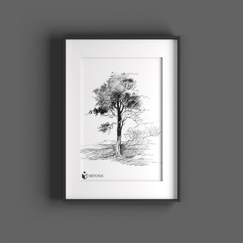 draw landscape imitate nature with pencil step by step trees house architecture city painted easy learn oil painting Sketchus