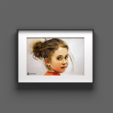 Watercolor portrait Watercolor painting Face Abstract Modern watercolor painting Photo can be painted as a watercolor drawing portrait