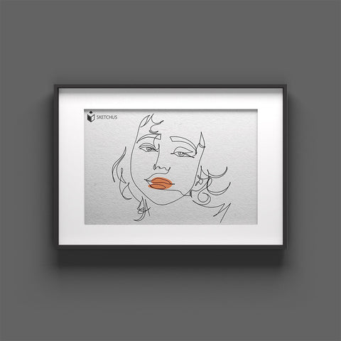 Line Drawing Lineart One Line Art Poster Convert Photo to Line Drawing Newlyweds Wedding Couple Baby Family Face Line Art Sketchus