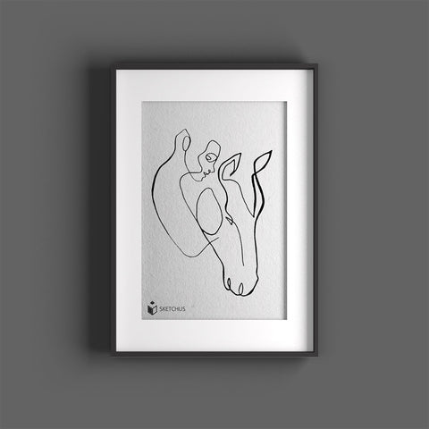 Horse line art Sketchus one Line art