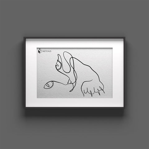 Line Drawing Cat Lineart Line Art Poster Convert Photo to Line Drawing Line Art Animals Sketchus