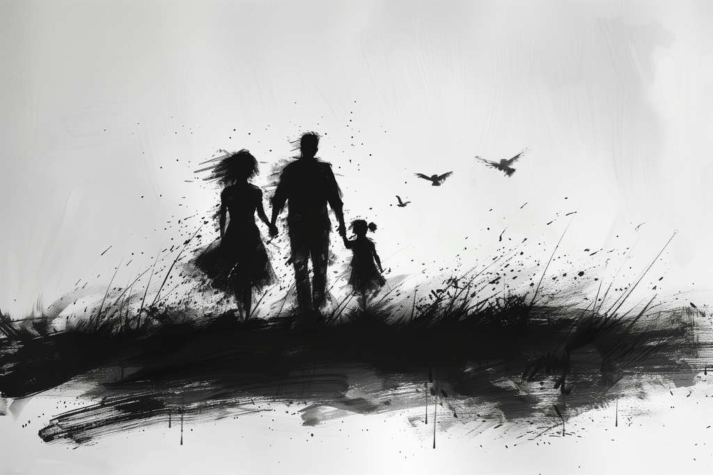 silhouette familie clipart bilder Cartoon gezeichnet Personalisiert