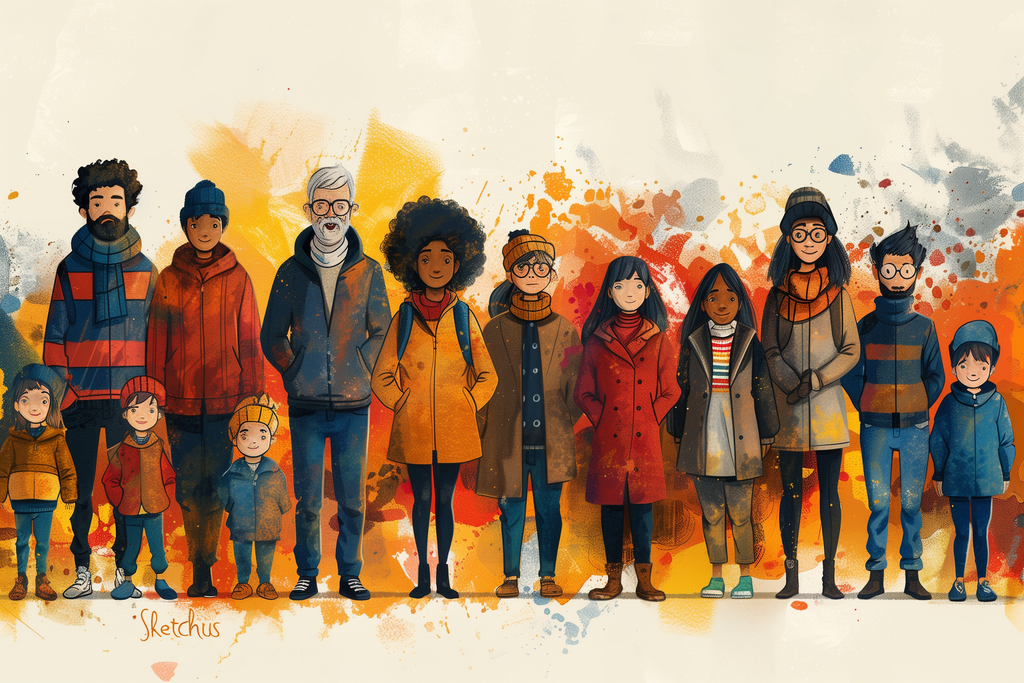 Silhouette Familie clipart Cartoon Familienbild Mehrgenerationenfamilie