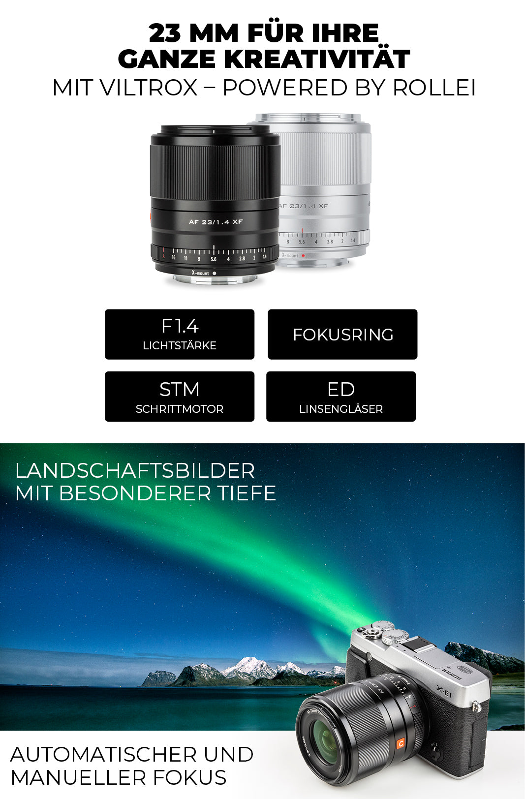 23 mm lens for all of your creativity - for landscape pictures with a special depth