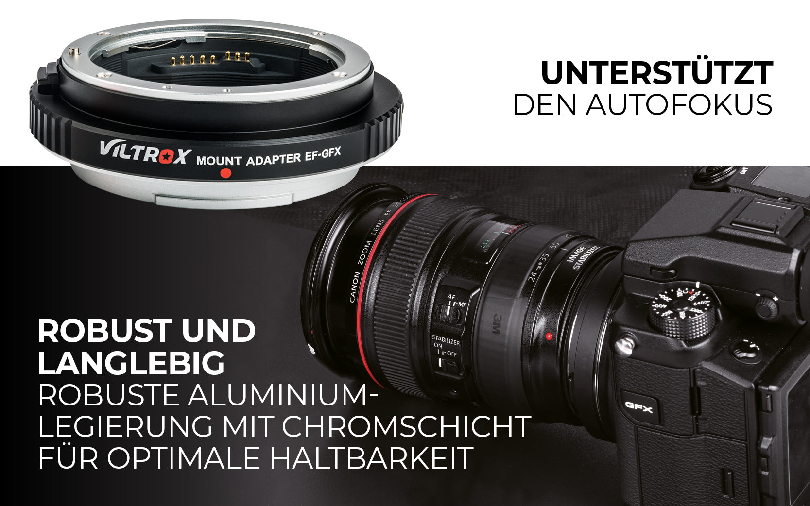 Viltrox EF-GFX Adapter für Canon EF-Objektive unterstützt Autofokus