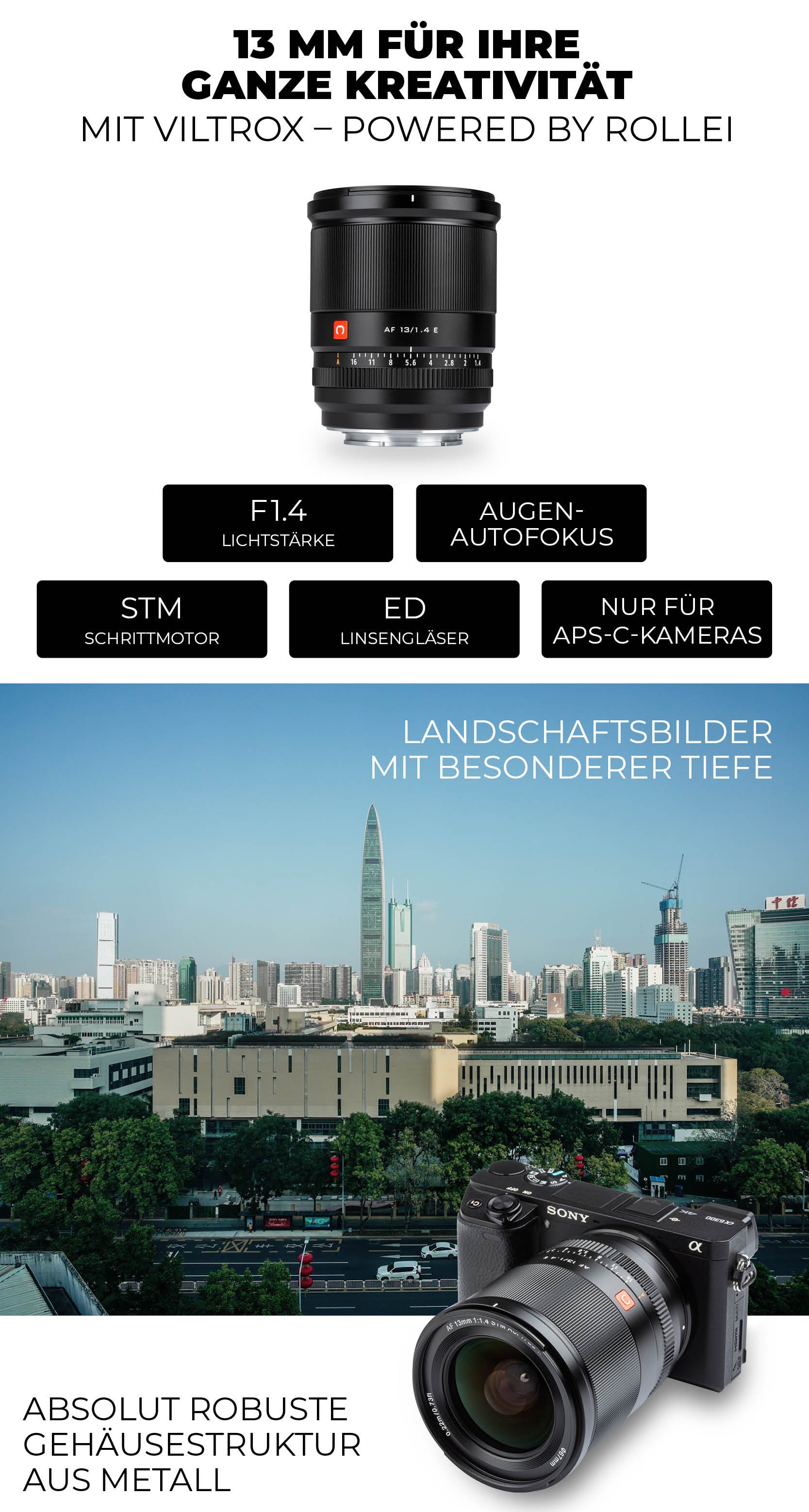 Viltrox lens AF 13mm F/1.4 for Sony E-mount