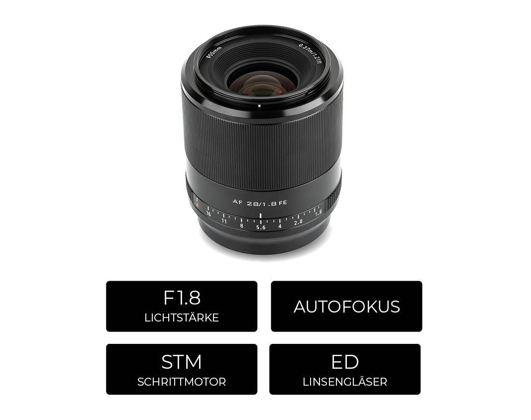 Viltrox-Objektiv AF 28 mm für Sony E Vollformat-Kameras