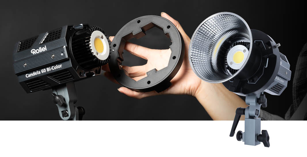 Quick and easy assembly: including Bowens-Mount adapter for the use of light formers