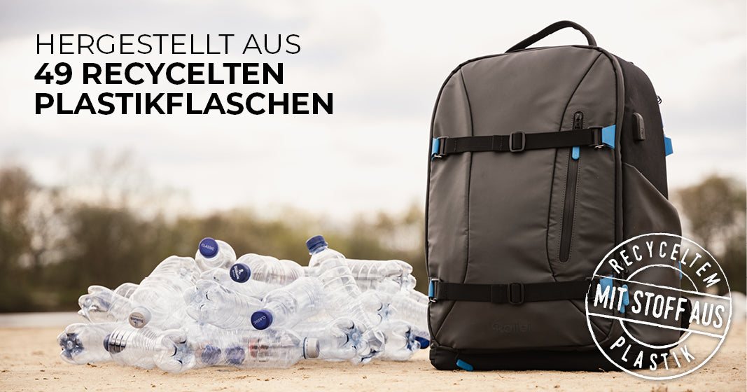 Der Kamerarucksack Fotoliner Ocean Pro wurde aus 49 recycelten Plastikflaschen hergestellt