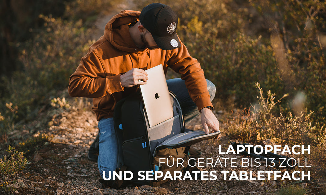 Laptopfach für Geräte bis 13 Zoll im Fotoliner Ocean Pro Kamerarucksack