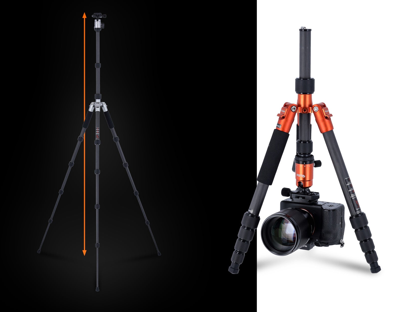 Fast structure: thanks to intuitive operation perfect for beginners Compact Traveler No.1 Carbon tripod